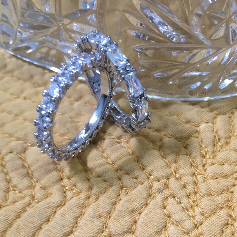 Pair Of Stacking Full Eternity Bands Size 10 Nwot - image 1